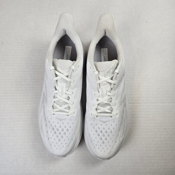 Hoka Mens Size 13D Clifton 9 Sneakers Triple White Running Shoes main image 3